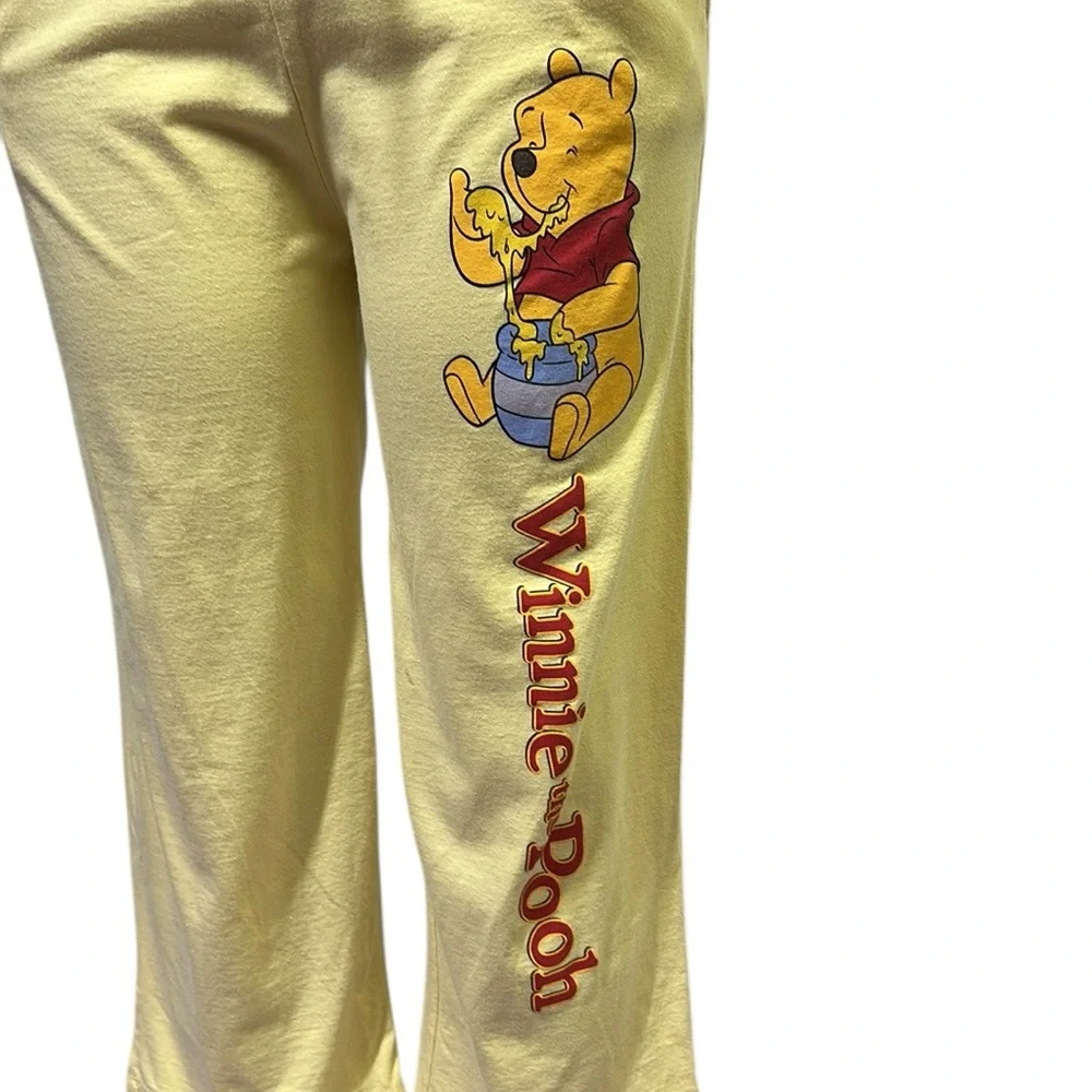 Disney Winnie The Pooh Cropped Pajama Pants Loungewear Yellow Large - Picture 3 of 15